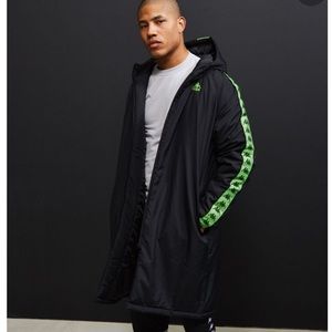 KAPPA BLACK / NEON GREEN PUFF JACKET PARKA
